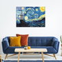 Wallity Cuadro Decorativo Noche estrellada de Van Gogh 70 x 100 cm